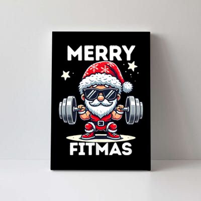 Christmas Santa Xmas Fitness Ugly Christmas Merry Fitmas Canvas