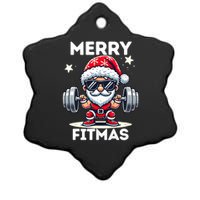 Christmas Santa Xmas Fitness Ugly Christmas Merry Fitmas Ceramic Star Ornament