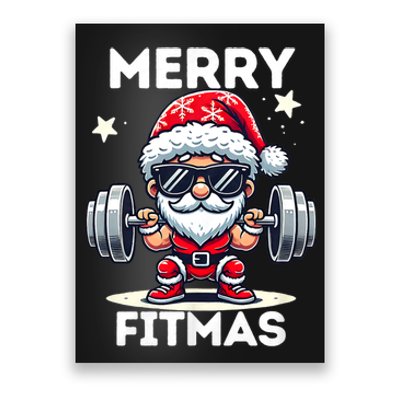 Christmas Santa Xmas Fitness Ugly Christmas Merry Fitmas Poster