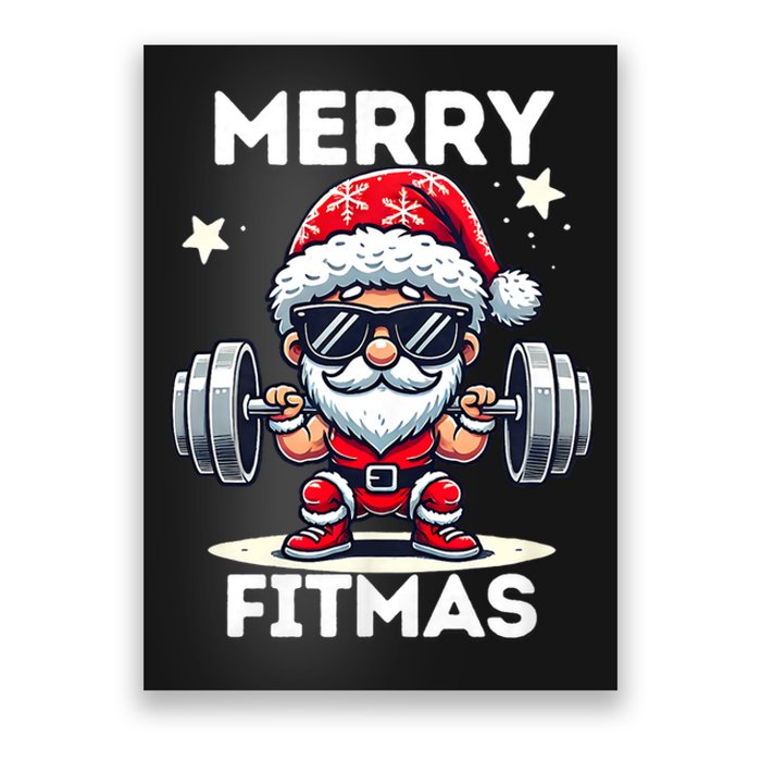 Christmas Santa Xmas Fitness Ugly Christmas Merry Fitmas Poster