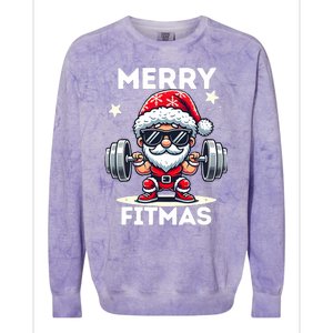 Christmas Santa Xmas Fitness Ugly Christmas Merry Fitmas Colorblast Crewneck Sweatshirt