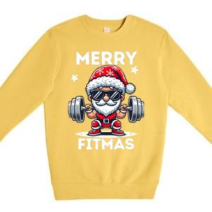 Christmas Santa Xmas Fitness Ugly Christmas Merry Fitmas Premium Crewneck Sweatshirt