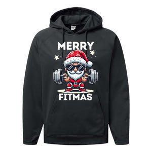 Christmas Santa Xmas Fitness Ugly Christmas Merry Fitmas Performance Fleece Hoodie