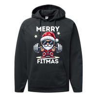 Christmas Santa Xmas Fitness Ugly Christmas Merry Fitmas Performance Fleece Hoodie