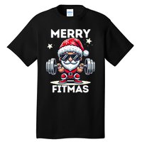 Christmas Santa Xmas Fitness Ugly Christmas Merry Fitmas Tall T-Shirt