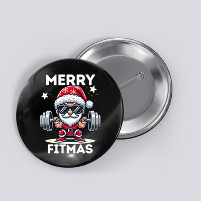 Christmas Santa Xmas Fitness Ugly Christmas Merry Fitmas Button