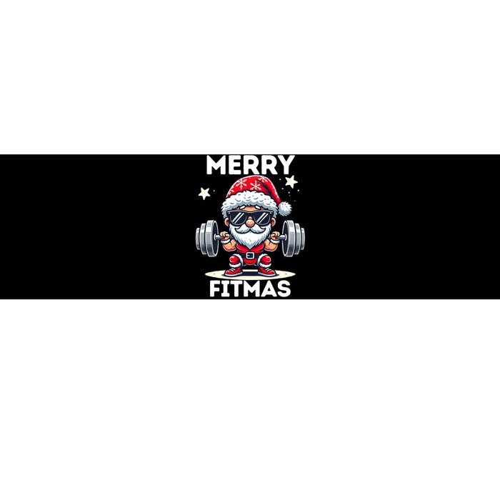 Christmas Santa Xmas Fitness Ugly Christmas Merry Fitmas Bumper Sticker