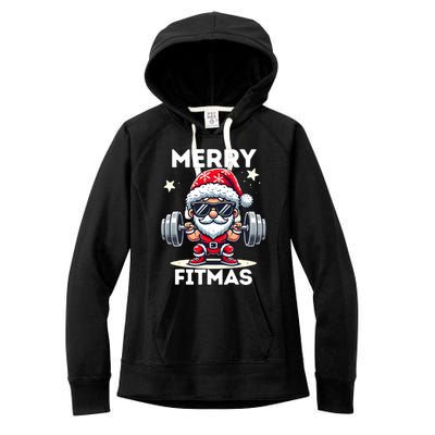 Christmas Santa Xmas Fitness Ugly Christmas Merry Fitmas Women's Fleece Hoodie