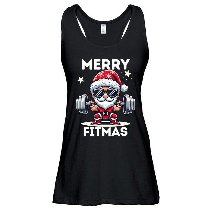 Christmas Santa Xmas Fitness Ugly Christmas Merry Fitmas Ladies Essential Flowy Tank