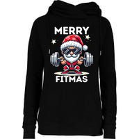 Christmas Santa Xmas Fitness Ugly Christmas Merry Fitmas Womens Funnel Neck Pullover Hood