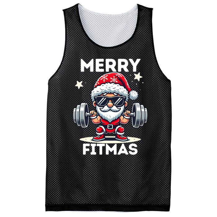 Christmas Santa Xmas Fitness Ugly Christmas Merry Fitmas Mesh Reversible Basketball Jersey Tank