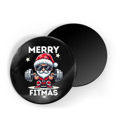 Christmas Santa Xmas Fitness Ugly Christmas Merry Fitmas Magnet