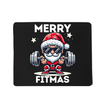 Christmas Santa Xmas Fitness Ugly Christmas Merry Fitmas Mousepad