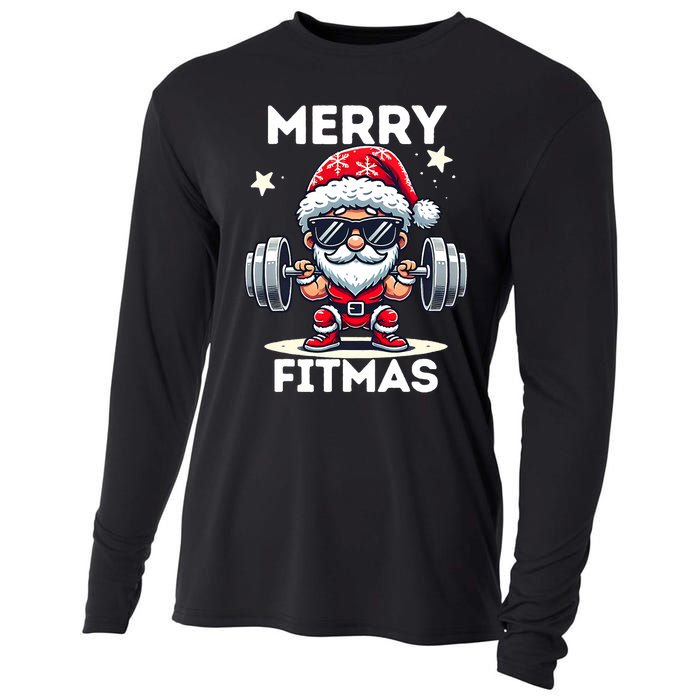 Christmas Santa Xmas Fitness Ugly Christmas Merry Fitmas Cooling Performance Long Sleeve Crew