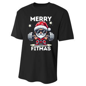 Christmas Santa Xmas Fitness Ugly Christmas Merry Fitmas Performance Sprint T-Shirt