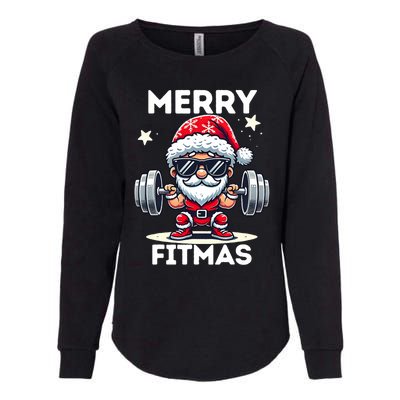 Christmas Santa Xmas Fitness Ugly Christmas Merry Fitmas Womens California Wash Sweatshirt