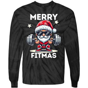 Christmas Santa Xmas Fitness Ugly Christmas Merry Fitmas Tie-Dye Long Sleeve Shirt