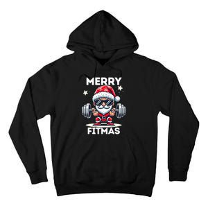 Christmas Santa Xmas Fitness Ugly Christmas Merry Fitmas Tall Hoodie