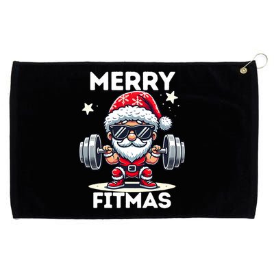 Christmas Santa Xmas Fitness Ugly Christmas Merry Fitmas Grommeted Golf Towel