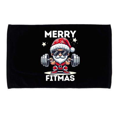 Christmas Santa Xmas Fitness Ugly Christmas Merry Fitmas Microfiber Hand Towel