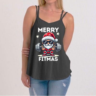 Christmas Santa Xmas Fitness Ugly Christmas Merry Fitmas Women's Strappy Tank