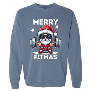 Christmas Santa Xmas Fitness Ugly Christmas Merry Fitmas Garment-Dyed Sweatshirt