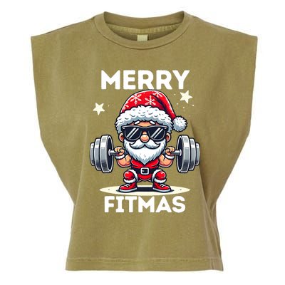 Christmas Santa Xmas Fitness Ugly Christmas Merry Fitmas Garment-Dyed Women's Muscle Tee