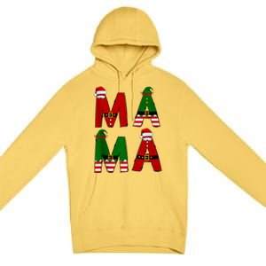 Cute Santa Xmas Holly Funny Mom Mama Mother Moms Christmas Gift Premium Pullover Hoodie