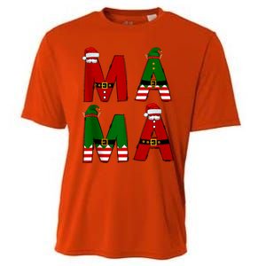 Cute Santa Xmas Holly Funny Mom Mama Mother Moms Christmas Gift Cooling Performance Crew T-Shirt