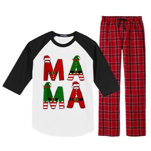 Cute Santa Xmas Holly Funny Mom Mama Mother Moms Christmas Gift Raglan Sleeve Pajama Set