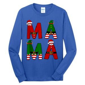 Cute Santa Xmas Holly Funny Mom Mama Mother Moms Christmas Gift Tall Long Sleeve T-Shirt