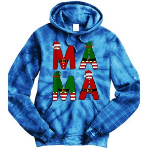 Cute Santa Xmas Holly Funny Mom Mama Mother Moms Christmas Gift Tie Dye Hoodie