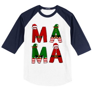 Cute Santa Xmas Holly Funny Mom Mama Mother Moms Christmas Gift Baseball Sleeve Shirt