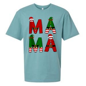 Cute Santa Xmas Holly Funny Mom Mama Mother Moms Christmas Gift Sueded Cloud Jersey T-Shirt