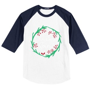 Christmas Spirit Xmas Ugly Christmas Holiday Winter Season Gift Baseball Sleeve Shirt