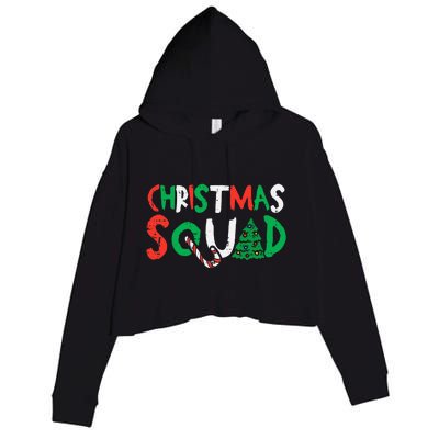 Christmas Squad Xmas Christmas Family Friend Crop Fleece Hoodie