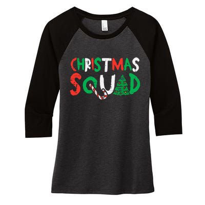 Christmas Squad Xmas Christmas Family Friend Women's Tri-Blend 3/4-Sleeve Raglan Shirt