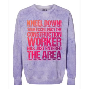 Construction Site Your Excellency Construction Worker Gift Colorblast Crewneck Sweatshirt