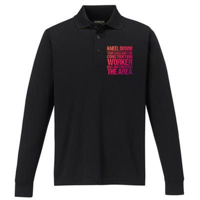 Construction Site Your Excellency Construction Worker Gift Performance Long Sleeve Polo