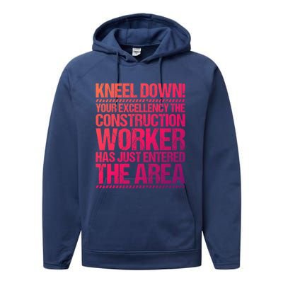 Construction Site Your Excellency Construction Worker Gift Performance Fleece Hoodie