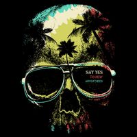 Cool Say Yes To New Adventures Tropical Grunge Skull City Backpack