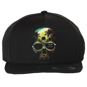 Cool Say Yes To New Adventures Tropical Grunge Skull Wool Snapback Cap