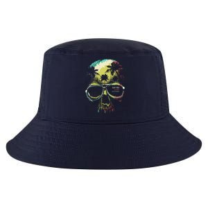 Cool Say Yes To New Adventures Tropical Grunge Skull Cool Comfort Performance Bucket Hat