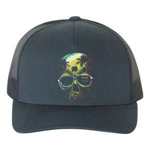 Cool Say Yes To New Adventures Tropical Grunge Skull Yupoong Adult 5-Panel Trucker Hat