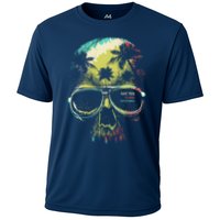 Cool Say Yes To New Adventures Tropical Grunge Skull Cooling Performance Crew T-Shirt