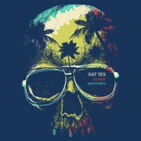 Cool Say Yes To New Adventures Tropical Grunge Skull Cooling Performance Crew T-Shirt