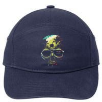 Cool Say Yes To New Adventures Tropical Grunge Skull 7-Panel Snapback Hat