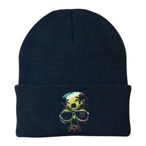 Cool Say Yes To New Adventures Tropical Grunge Skull Knit Cap Winter Beanie