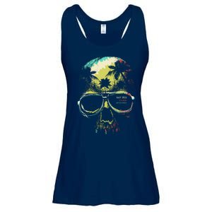 Cool Say Yes To New Adventures Tropical Grunge Skull Ladies Essential Flowy Tank