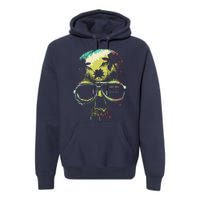 Cool Say Yes To New Adventures Tropical Grunge Skull Premium Hoodie